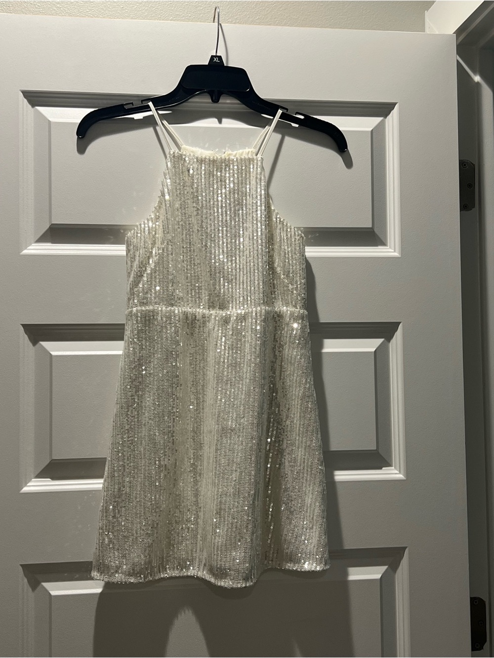 Bardot Junior Girls Size 10 Tia Silver Sequin Halter Party Dress Formal Holiday